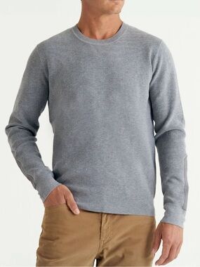 AETHER Odin Sweater Light Heather Grey Crew-Neck Sz Medium Cotton Cashmere Blend
